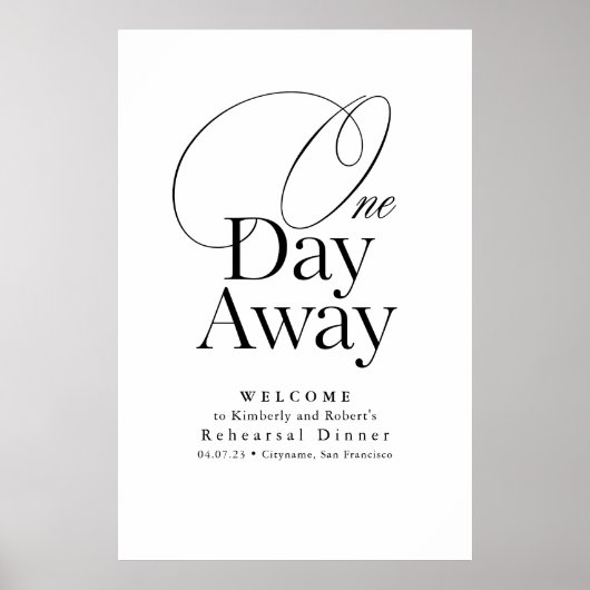 Elegant repetitie diner Wit welkomstbord Poster (Voorkant)