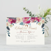 Elegant repetitiediner Blush Bourgogne Boho Kaart (Staand voorkant)