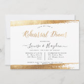 Elegant repetitiediner, faux goud + modern script aankondiging (Voorkant)