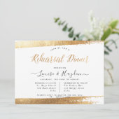 Elegant repetitiediner, faux goud + modern script aankondiging (Staand voorkant)