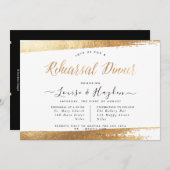 Elegant repetitiediner, faux goud + modern script aankondiging (Voorkant / Achterkant)