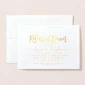 Elegant repetitiediner, goud folie kaarten (Voorkant met envelop)