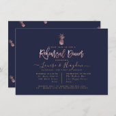 Elegant repetitiediner, nep Roos gouden ananas Aankondiging (Voorkant / Achterkant)