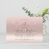 Elegant repetitiediner, Roos Gold Gradient Kaart (Staand voorkant)