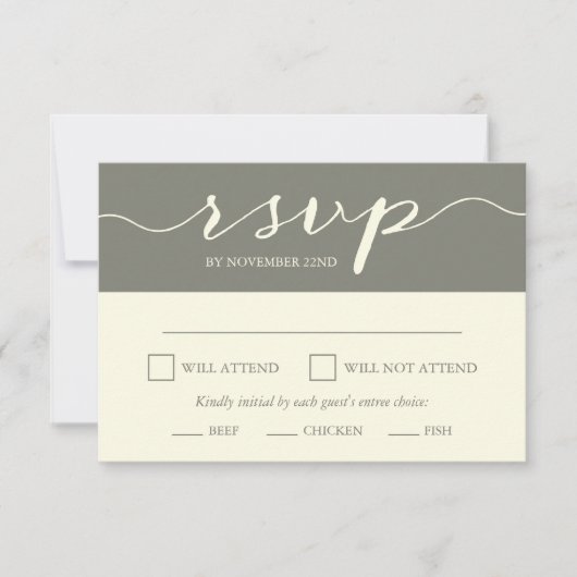 Elegant repetitiediner RSVP Kaartje (Voorkant)