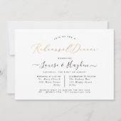 Elegant repetitief diner, Faux Gold Luxe Script Kaart (Voorkant)