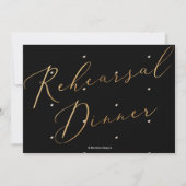 Elegant repetitief diner, Faux Gold Luxe Script Kaart (Achterkant)