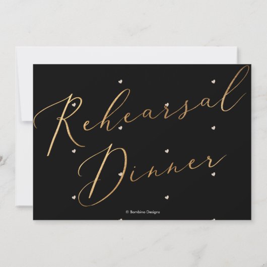 Elegant repetitief diner, Faux Gold Luxe Script Kaart (Achterkant)