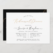 Elegant repetitief diner, Faux Gold Luxe Script Kaart (Voorkant / Achterkant)
