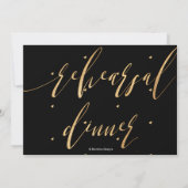 Elegant repetitief diner, Faux Gold Modern Script Aankondiging (Achterkant)