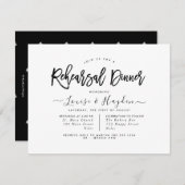 Elegant repetitief diner, handgeschreven penseelsc aankondiging (Voorkant / Achterkant)