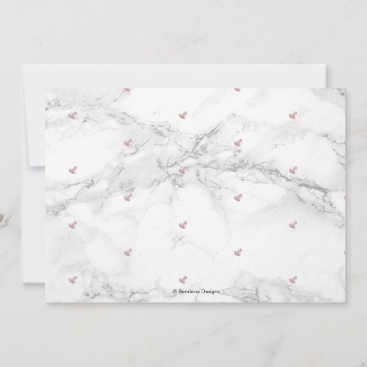 Elegant repetitief diner, marmer+Roos Gold Aankondiging (Achterkant)