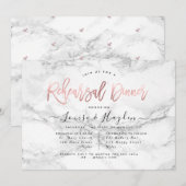 Elegant repetitief diner, marmer+Roos Gold Aankondiging (Voorkant / Achterkant)