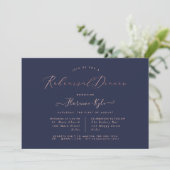Elegant repetitief diner, Roos Gold Luxe script Kaart (Staand voorkant)