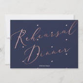 Elegant repetitief diner, Roos Gold Luxe script Kaart (Achterkant)