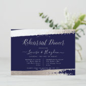 Elegant repetitief diner, Silver Brush+Script Aankondiging (Staand voorkant)