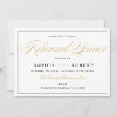 Elegant repetitief Dinner Black en Gold op White Kaart (Voorkant)