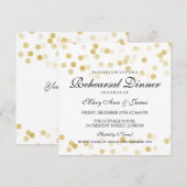 Elegant repetitief Dinner Gold Foil Glitter Lichte Kaart (Voorkant / Achterkant)