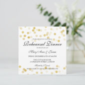 Elegant repetitief Dinner Gold Foil Glitter Lichte Kaart (Staand voorkant)