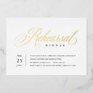 Elegant repetitief Dinner Real Gold Foil Uitnodigi Folie Uitnodiging