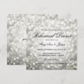 Elegant repetitief Dinner Silver Glitter Lichten Kaart (Voorkant / Achterkant)