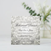 Elegant repetitief Dinner Silver Glitter Lichten Kaart (Staand voorkant)