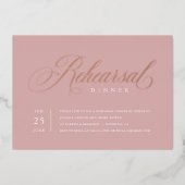 Elegant repetitief Roos Gold Foil Uitnodiging (Voorkant)