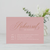 Elegant repetitief Roos Gold Foil Uitnodiging (Staand Voorkant)