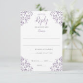 Elegant Reply Card - Nadine (Lavender) Kaart (Staand voorkant)