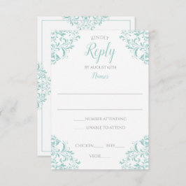 Elegant Reply Card - Nadine (Light Turquoise) Kaart