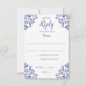 Elegant Reply Card - Nadine (Royal Blue) Kaart (Voorkant)