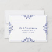 Elegant Reply Card - Nadine (Royal Blue) Kaart (Achterkant)