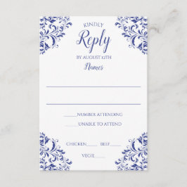 Elegant Reply Card - Nadine (Royal Blue) Kaart