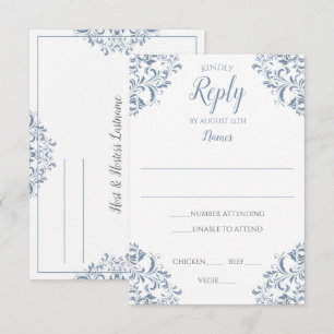 Elegant Reply Kaart - Nadine (Dusty Blue)
