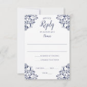 Elegant  Reply Kaart - Nadine (Navy Blue) (Voorkant)