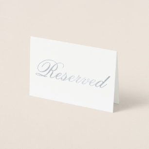 Elegant Reserved Silver Foil Table Card Folie Kaarten