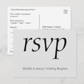 Elegant & respectabel "rsvp" Briefkaart (Voorkant / Achterkant)