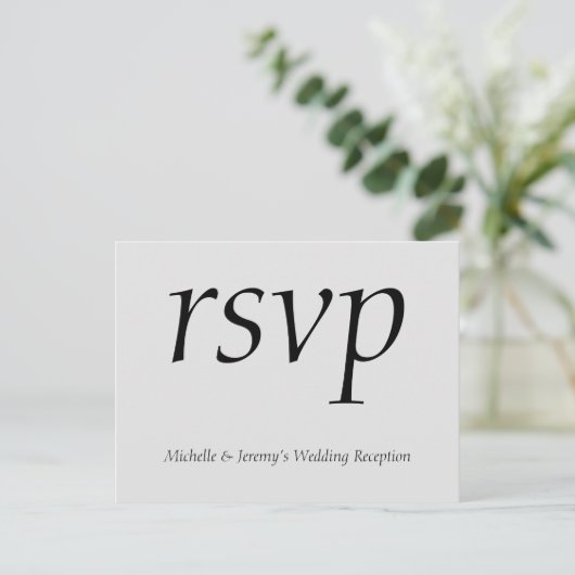 Elegant & respectabel "rsvp" Briefkaart (Staand voorkant)