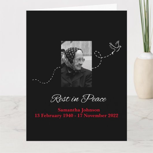 Elegant Rest in Peace Condoleance Kaart (Voorkant)