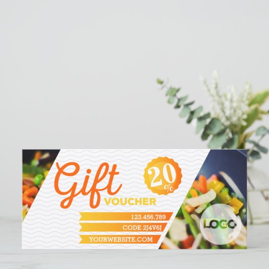 Elegant restaurant Promotie cadeaubon sjabloon (Staand voorkant)