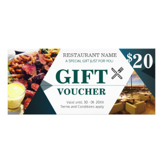 Elegant restaurant Promotie cadeaubon sjabloon Reclamekaart