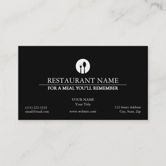 Elegant Restaurant Visitekaartje (Voorkant)