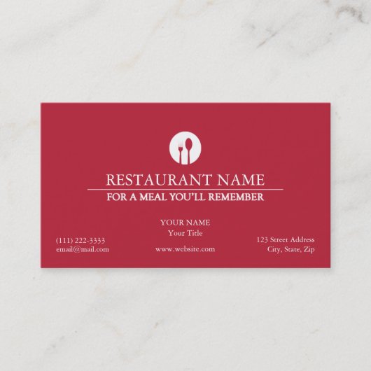 Elegant Restaurant Visitekaartje (Voorkant)
