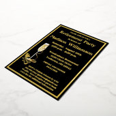 Elegant retirement Black REAL Gold Folie Uitnodiging (Gedraaid)