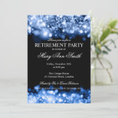 Elegant Retirement Blue Sparing Lights Kaart (Staand voorkant)