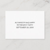 Elegant retirement Bucket List Ideeën als gastboek Advieskaart (Achterkant)