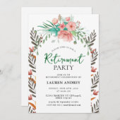 Elegant Retirement Celebration Invitation Kaart (Voorkant / Achterkant)