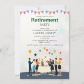 Elegant Retirement Celebration Invitation Kaart (Voorkant)