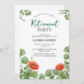 Elegant Retirement Celebration Invitation Kaart (Voorkant / Achterkant)