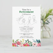Elegant Retirement Celebration Invitation Kaart (Staand voorkant)
